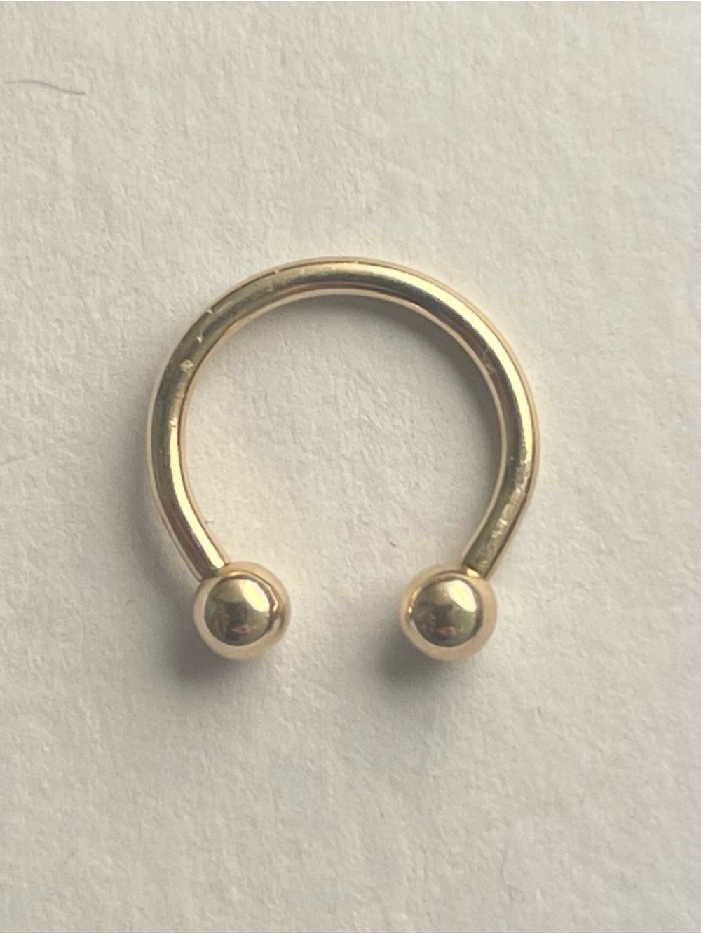 BVLA 16g 14k yellow gold horseshoe septum ring 1/2 in / 12mm